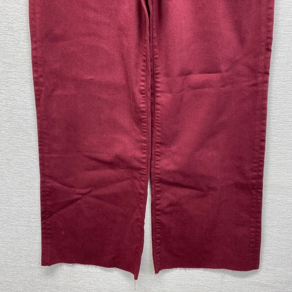Kut from the Kloth Meg High Rise Fab Ab Wide Leg Maroon Denim Jeans Size 0 New - Picture 3 of 16